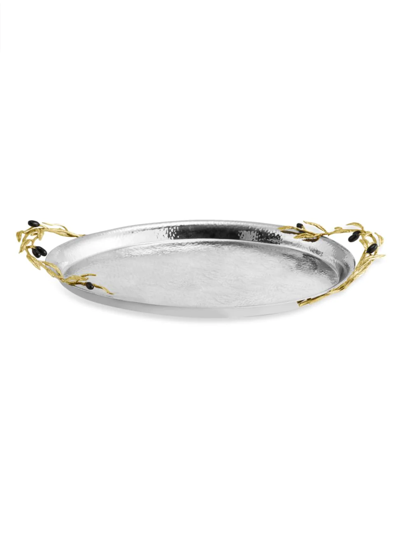 Michael Aram Olive Branch Serving Tray In Gold-tone