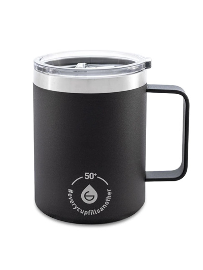 Grosche Everest Double Wall Insulated Travel Mug In Black