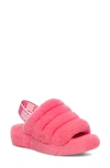 Ugg Fluff Yeah Genuine Shearling Slingback Sandal In Pink Rose