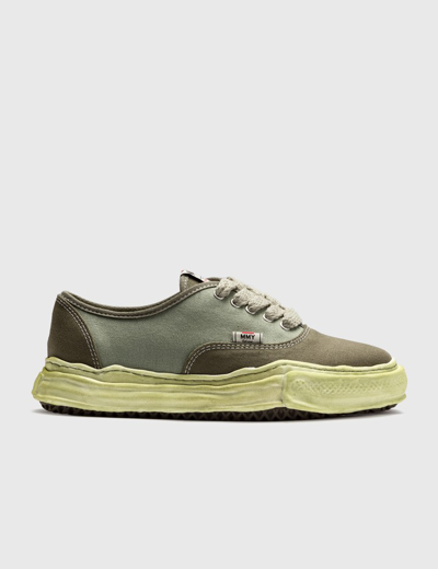 Miharayasuhiro Baker Og Sole Over Dyed Canvas Low-top Sneaker In Green