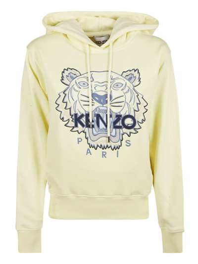 Kenzo Yellow Jersey Hoodie With Tiger Logo In 37