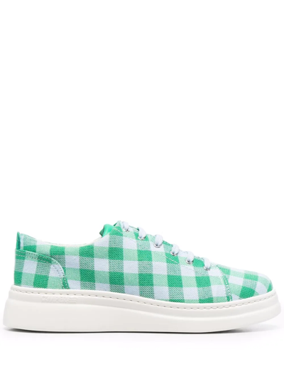 Camper Gingham-check Print Trainers In Green