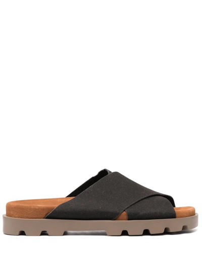 Camper Brutus Cross Strap Sandals In Black