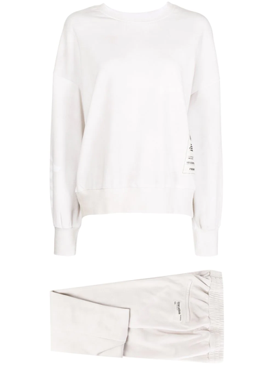 Izzue Logo-patch Crew Neck Tracksuit Set In Neutrals