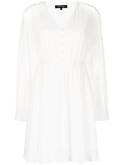 Tout A Coup V-neck Mini Smock Dress In White