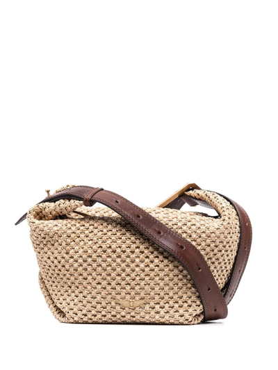 Zadig & Voltaire Woven Satchel Bag In Nude