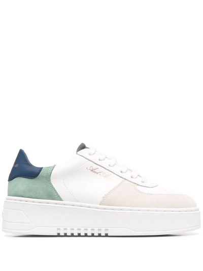 Axel Arigato Orbit Leather And Suede Platform Trainers In White/comb