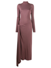 Attico Turtleneck Jersey Dress W/ Side Cutout