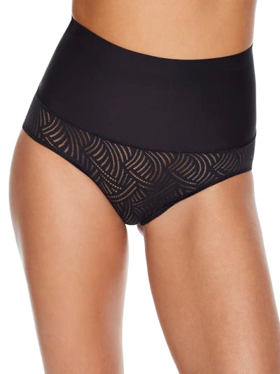 Maidenform Tame Your Tummy Tailored Brief In Black Swing Lace