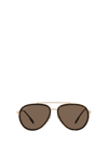 Burberry Eyewear Be3108 Gold / Matte Black Sunglasses In Brown