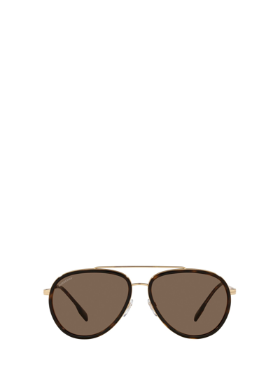 Burberry Eyewear Be3108 Gold / Matte Black Sunglasses In Multi