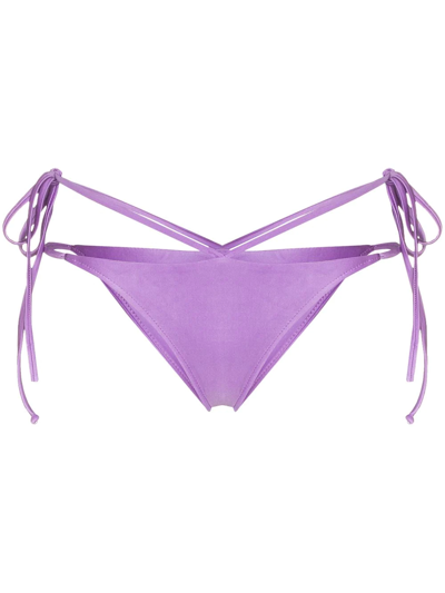 Frankies Bikinis Halo Cut-out Bikini Briefs In Purple