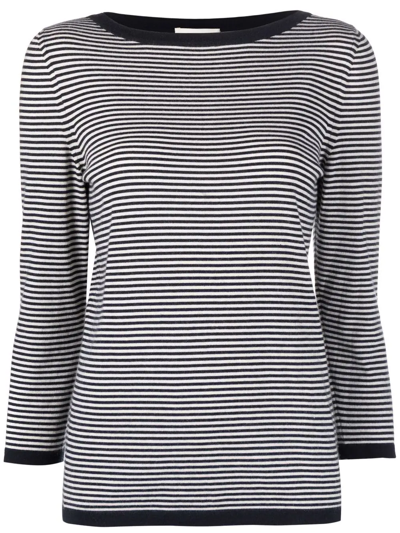 Pre-owned Celine 2000s  Striped Cashmere Jumper In Blue