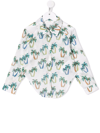 Palm Angels Palm Tree-print Knot Shirt In White