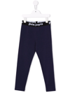 Palm Angels High Waist Logo Waistband Leggings In Blue