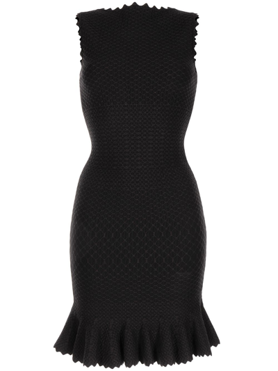 Pre-owned Alaïa 2000s Lurex-knit Dress In Black