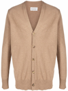 Maison Margiela V-neck Long-sleeve Cardigan In Brown