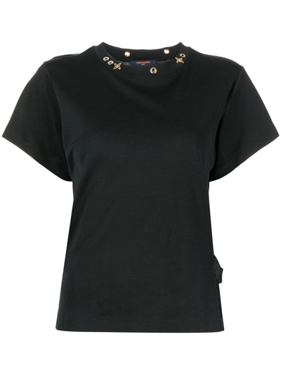Pre-owned Louis Vuitton 2010s Eyelet Detailing T-shirt In Black