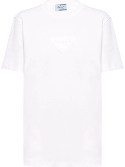 Prada Interlock Short-sleeved T-shirt In White