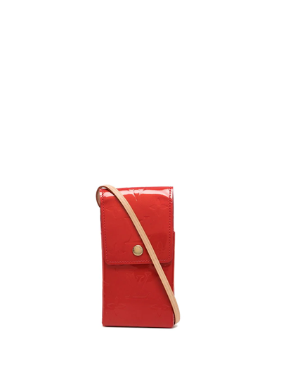 Pre-owned Louis Vuitton 2002  Monogram-debossed Mini Bag In Red