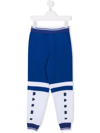 Marni Color-blocked Branded Sweatpants Surf Bluette In Blue