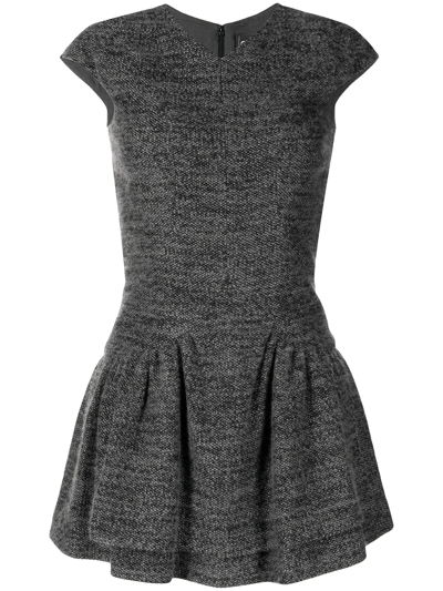 Pre-owned Chanel 2010 Ruffled Hem Knitted Minidress In Grey