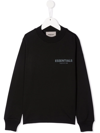 Essentials Logo-print Cotton Sweatshirt In Black