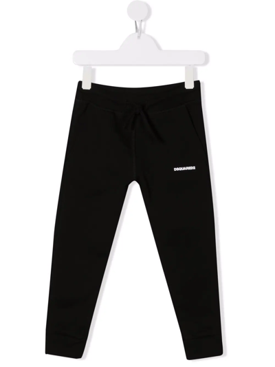 Dsquared2 Kids' Logo-print Tracksuit Bottoms In Black