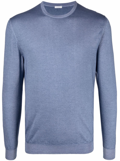 Malo Fine-knit Cashmere-silk Jumper In Blue