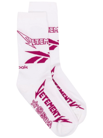 Vetements Logo-print Socks In White