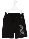 Calvin Klein Logo-print Cotton Track Shorts In Black