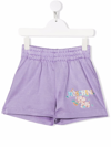 Moschino Logo-print Elasticated Shorts In Purple