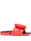 Adidas Originals Trefoil-logo Flat Slides In Red