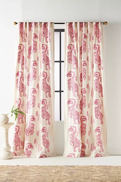 Anthropologie Embroidered Flemming Curtain In Purple