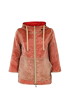 Herno Velour Zip-up Hoodie In Sand