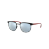 RAY BAN SUNGLASSES UNISEX RB3698M SCUDERIA FERRARI COLLECTION - RED FRAME SILVER LENSES 53-20