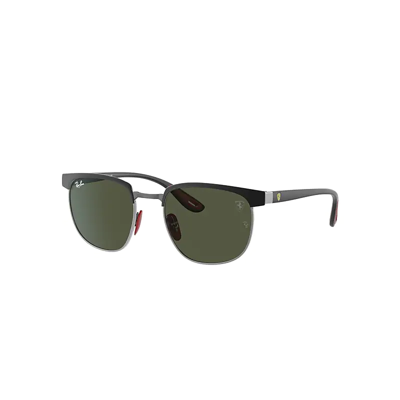 RAY BAN RB3698M SCUDERIA FERRARI COLLECTION SONNENBRILLEN SCHWARZ FASSUNG GRÜN GLAS 53-20