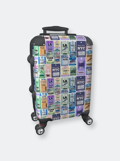 Sorbey Travel Sticker Pattern Suitcase In Green