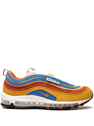 Nike Air Max 97 Se Low-top Sneakers In Pollen,light Photo Blue,university Red,orange