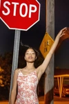 Urban Outfitters Uo Mallory Cowl Neck Slip Dress In White + Red