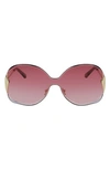 Chloé ́ Curtis 59mm Butterfly Shield Sunglasses In Gold/gradient Pink