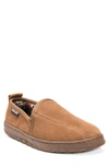 Muk Luks Eric Printed Faux Fur Lined Loafer Slipper In Tan