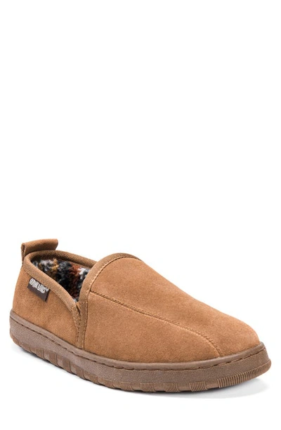 Muk Luks Eric Printed Faux Fur Lined Loafer Slipper In Tan