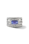 David Yurman Fine Cable Stack Ring In Tanzinite