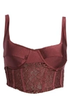 Afrm Simi Lace Corset Top In Port Royale