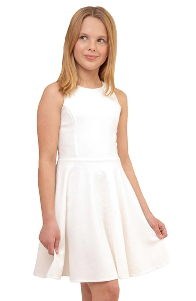 UN DEUX TROIS KIDS' TEXTURED RACERBACK FIT & FLARE DRESS