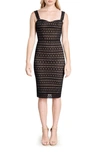 Dress The Population Nicole Lace Sheath Dress In Black