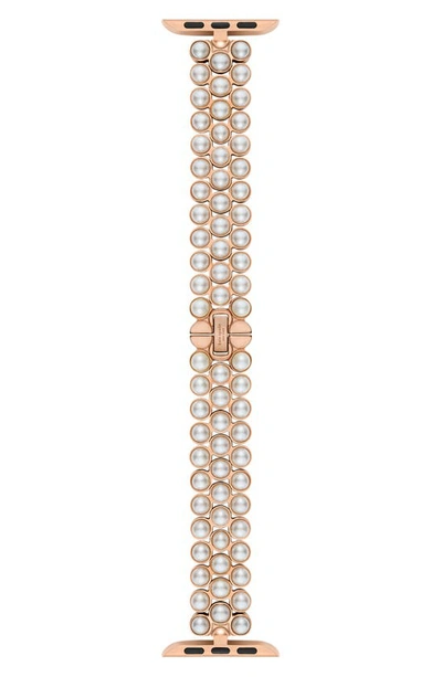 Kate Spade New York Faux Pearl 16mm Apple Watch® Bracelet Watchband In White