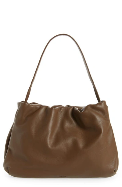 The Row Bourse Leather Shoulder Bag In Pickle