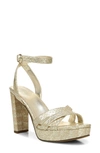 Naturalizer Mallory Ankle Strap Sandals Women's Shoes In Gold Snake